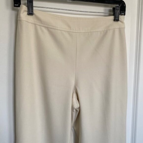 TALBOTS Ivory Cream Wide Leg Stretch Trouser Pants Sz 4 - Picture 4 of 11
